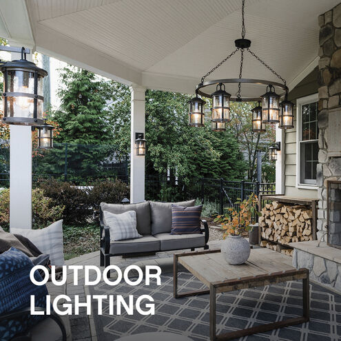 Atlantis LED 24 inch Titanium Outdoor Wall Mount Lantern, Large