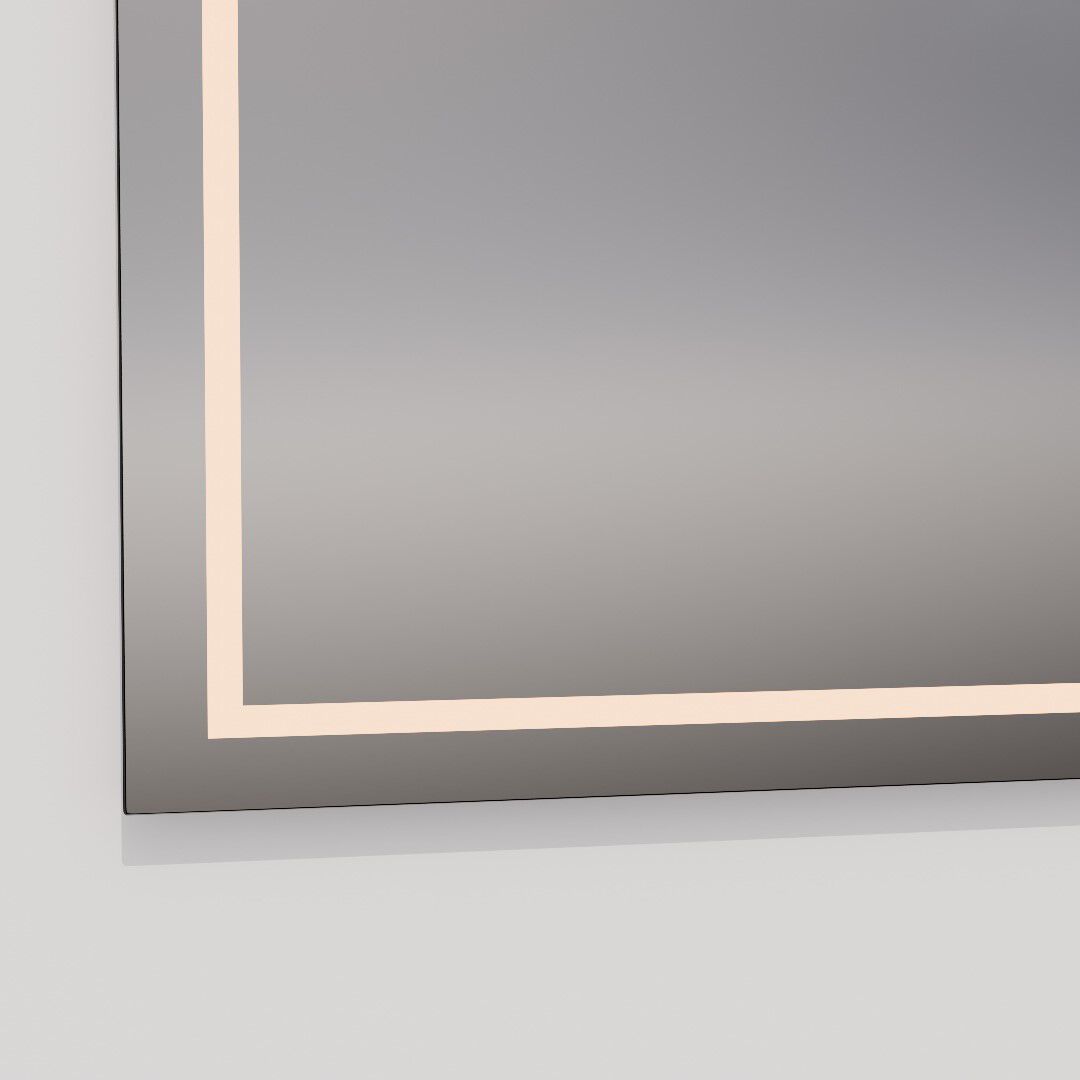 Track 36 X 24 inch Black LED Lighted Mirror, Vanita by Oxygen