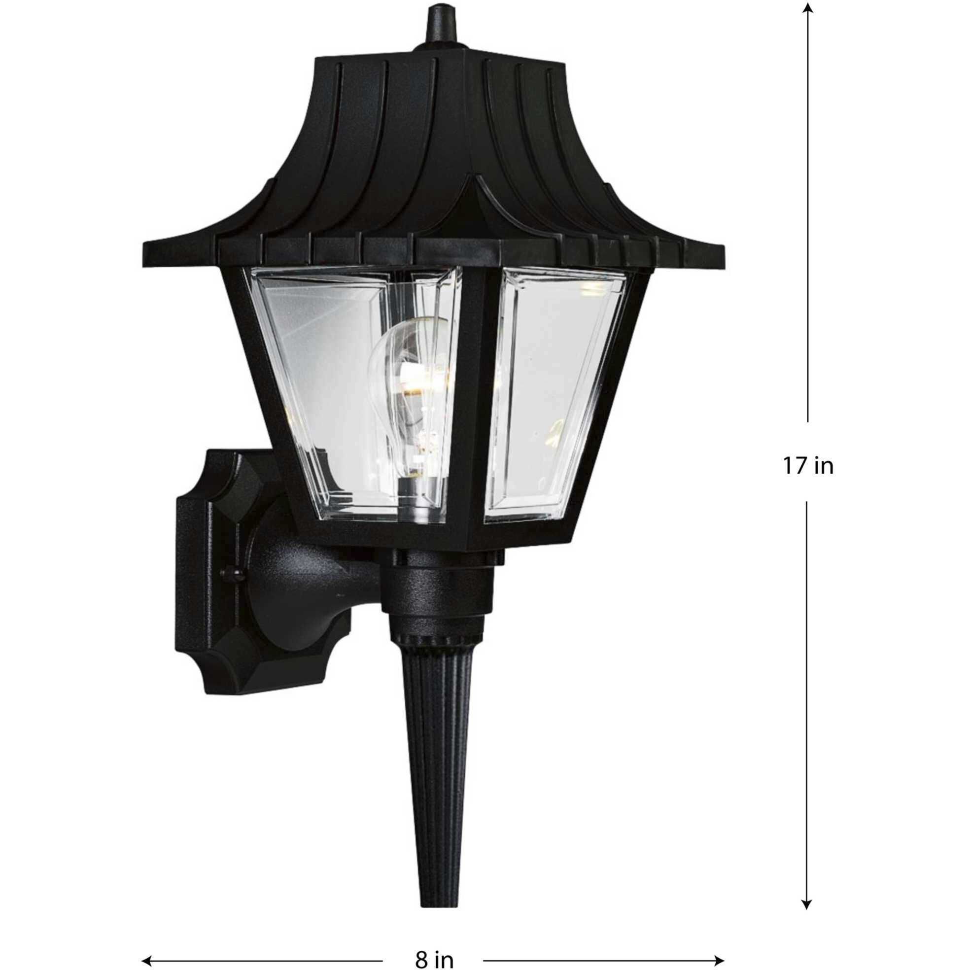Mansard 1 Light 17 inch Textured Black Outdoor Wall Lantern