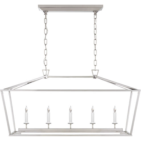 Chapman & Myers Darlana 5 Light 41 inch Polished Nickel Linear Lantern Pendant Ceiling Light, Medium