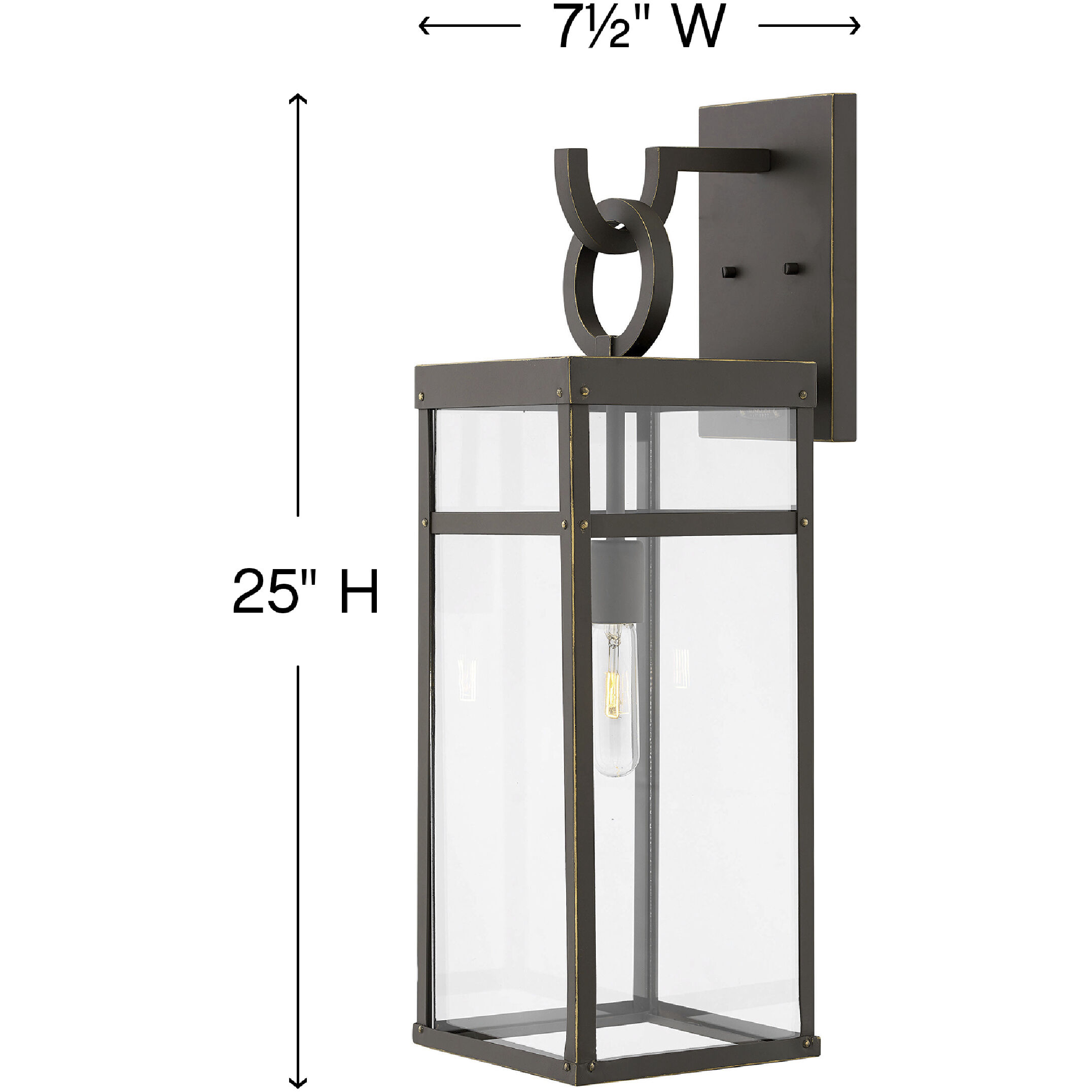 Estate Series Porter Outdoor Wall Mount Lantern in Oil Rubbed Bronze, Non-LED, Open Air