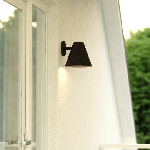 Smith LED 8 inch Textured Black Outdoor Wall