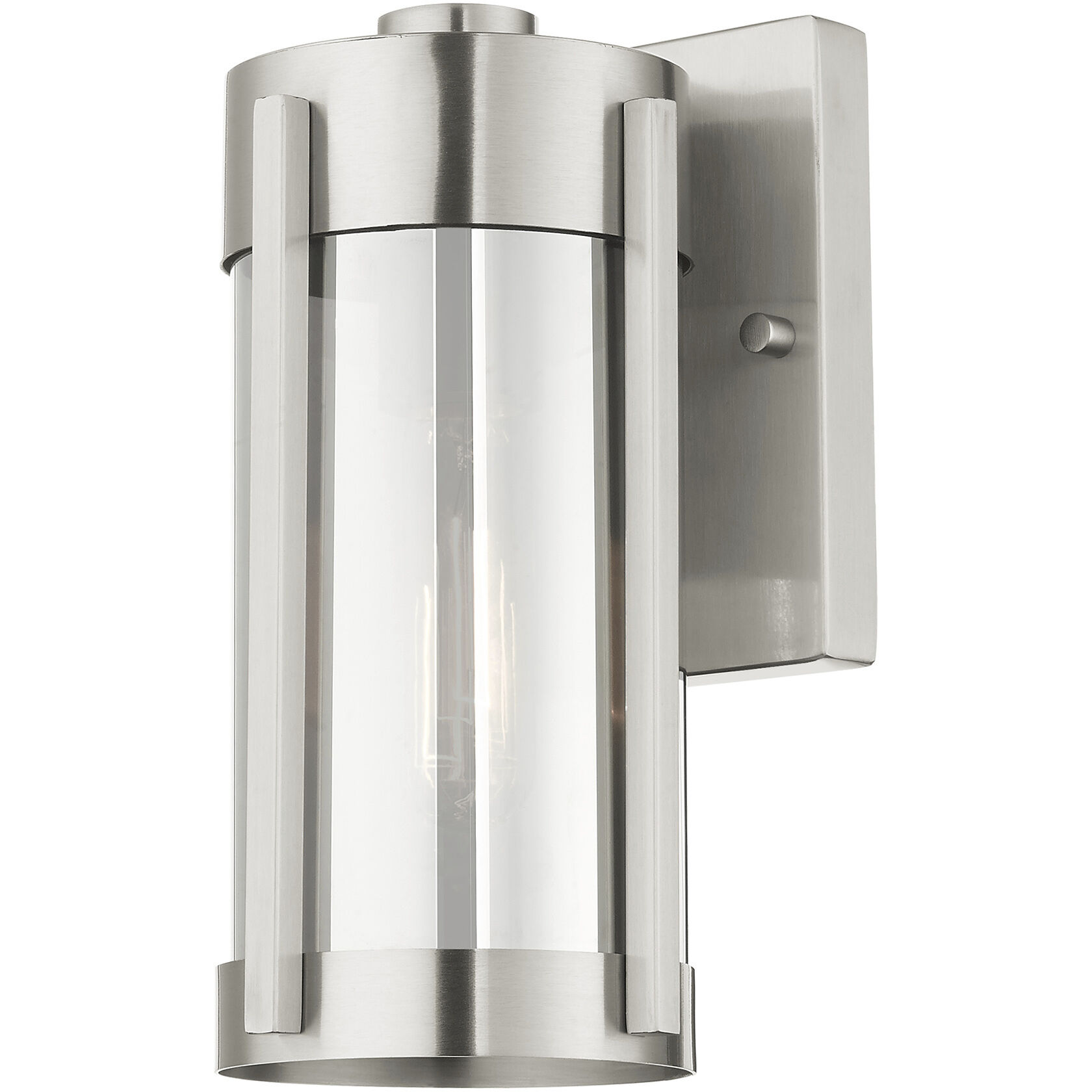 Sheridan 1 Light 10 inch Brushed Nickel Outdoor Wall Lantern