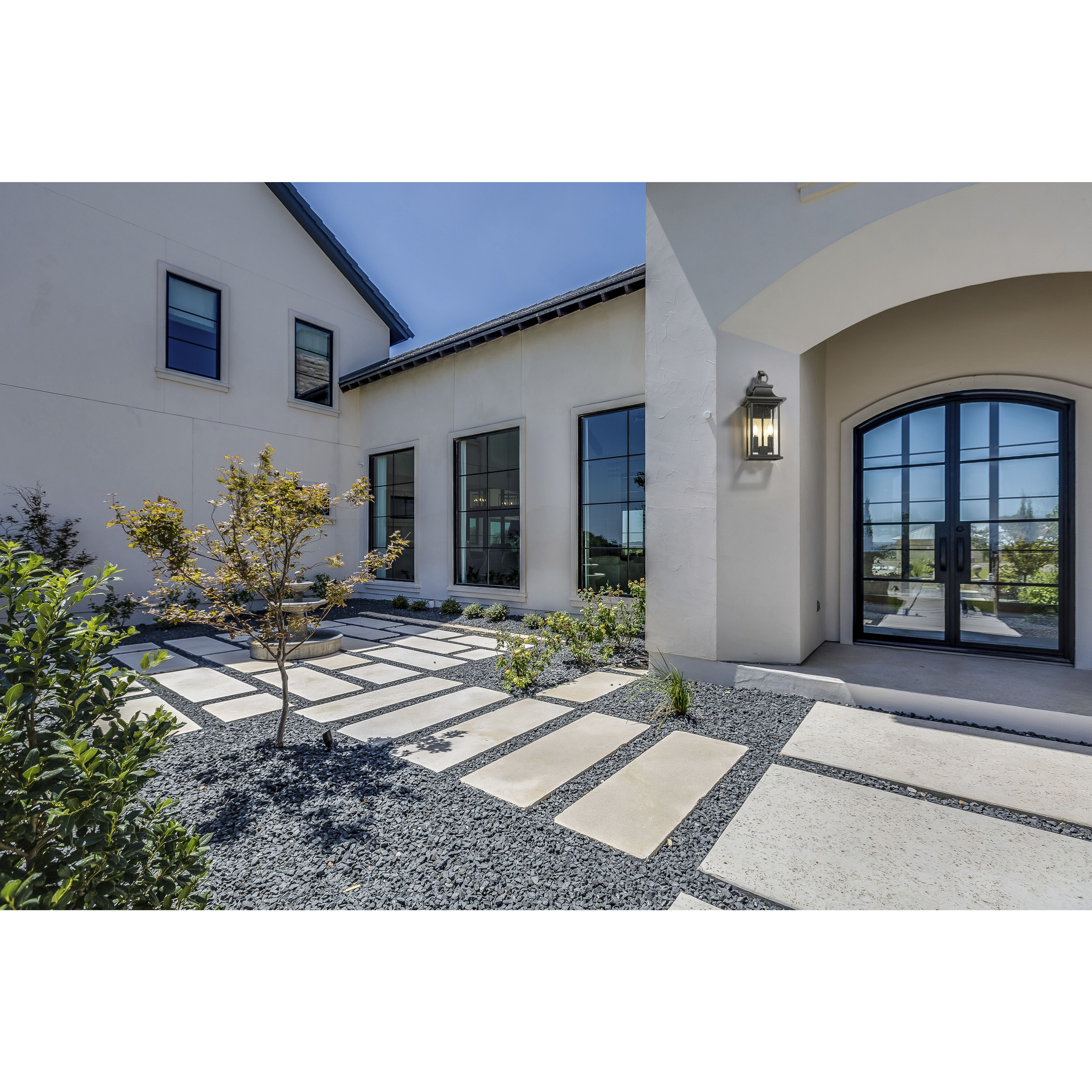 Tiberius 2 Light 18 inch Black Outdoor Wall Light in Clear Seedy Glass