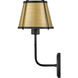 Clarke 1 Light 7.25 inch Black with Lacquered Dark Brass accents Sconce Wall Light