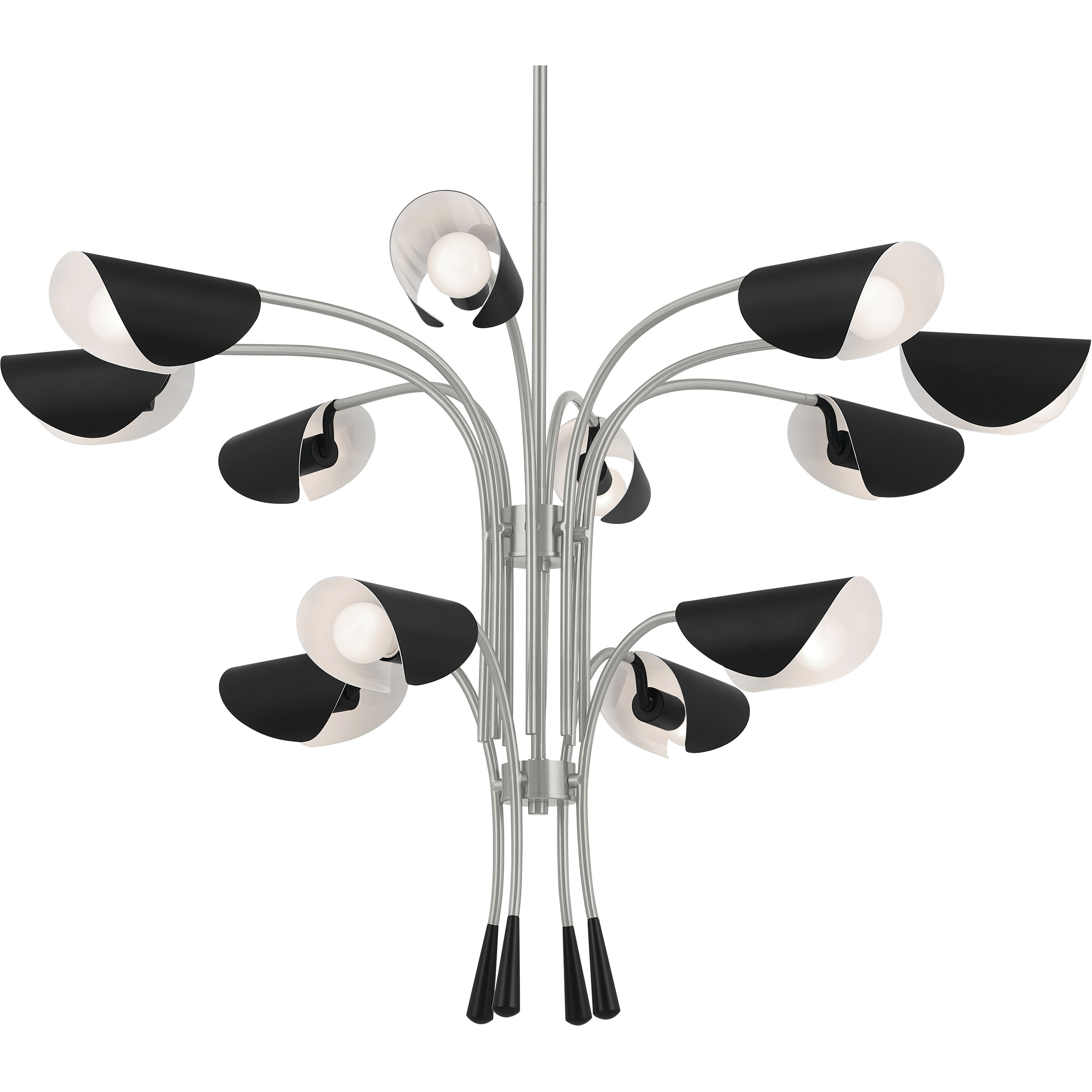 Arcus LED 46.25 inch Satin Nickel with Black Chandelier Ceiling Light