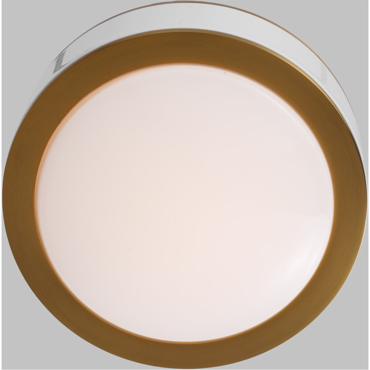 kate spade new york Monroe LED 5 inch Burnished Brass Flush Mount Ceiling Light in Burnished Brass / Gloss White