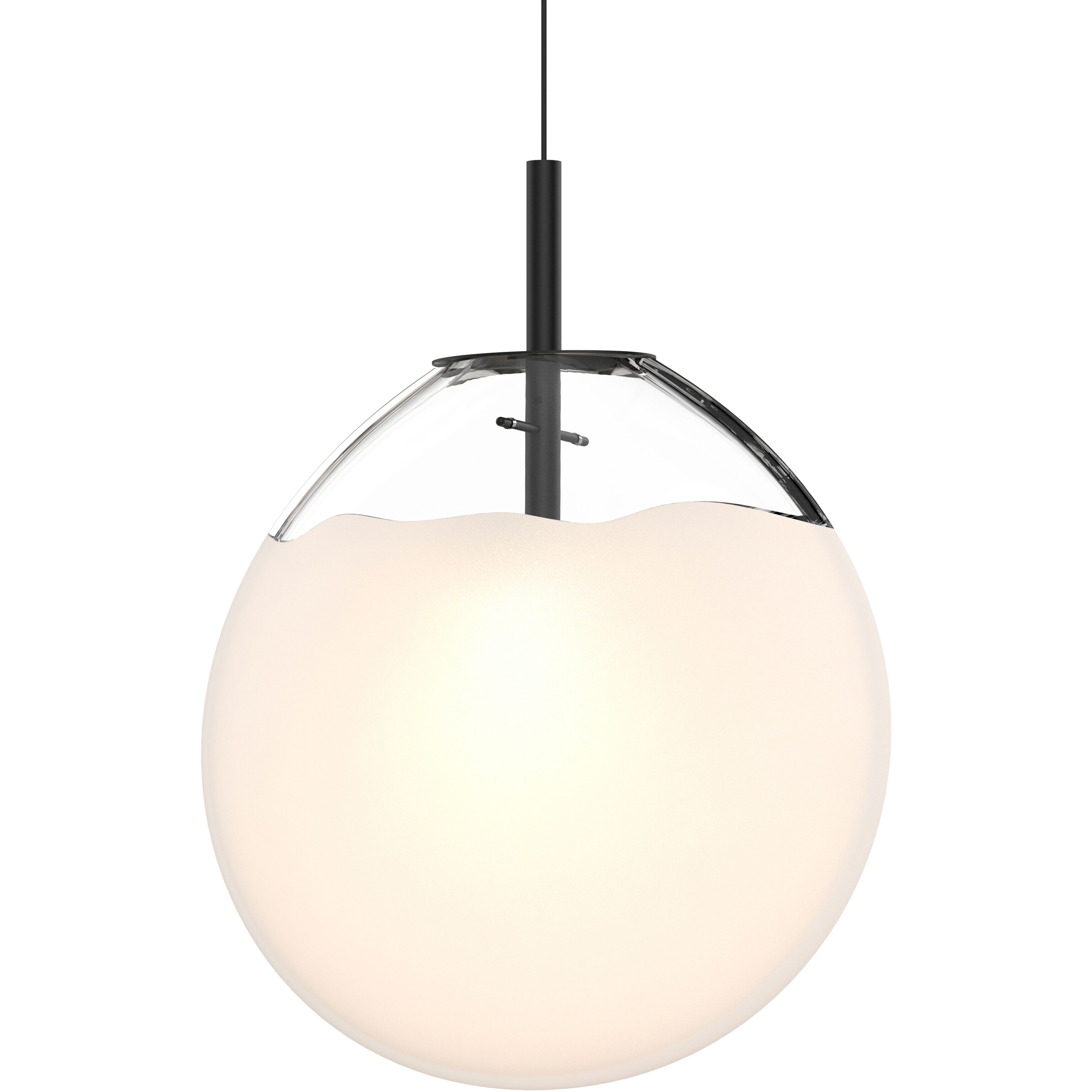 Cantina LED 15 inch Satin Black Pendant Ceiling Light in Poured White Glass