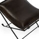 Melton Leather 21.5"W Accent Stool in Dark Brown