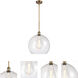 Ballston Athens LED 13.75 inch Brushed Brass Pendant Ceiling Light in Seedy Glass