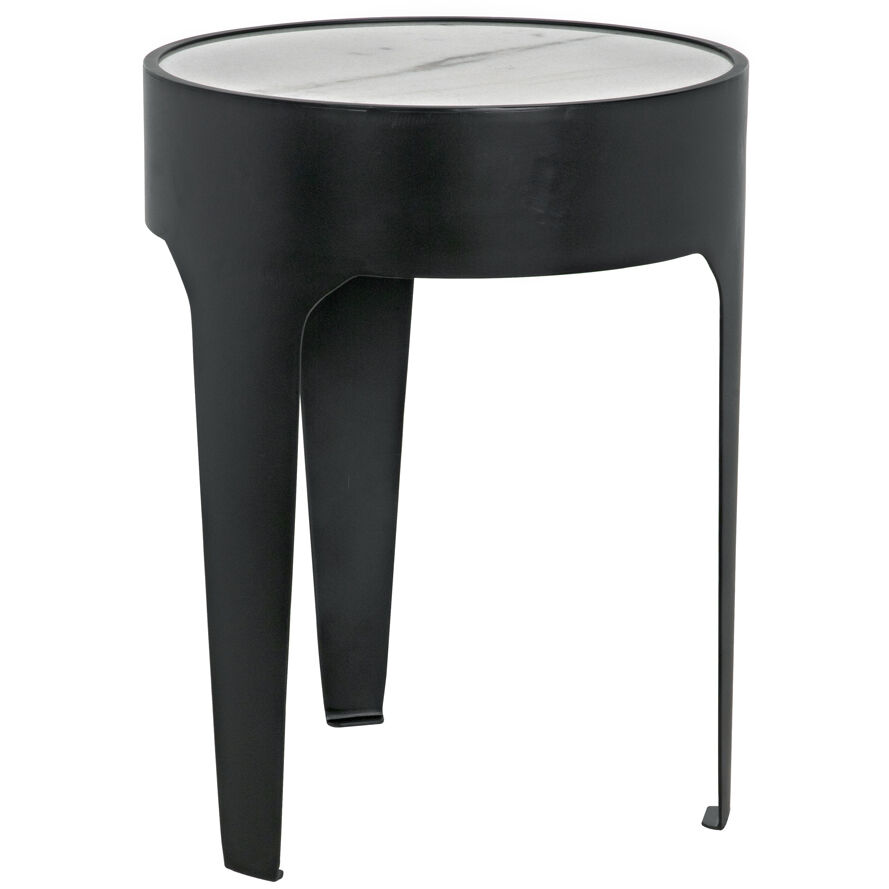 Cylinder 24 X 18 inch Matte Black Side Table, Small