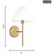 C&M by Chapman & Myers Ridgewood 1 Light 8 inch Burnished Brass Sconce Wall Light