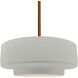 Radiance 1 Light 14.5 inch Matte White and Brushed Brass Pendant Ceiling Light