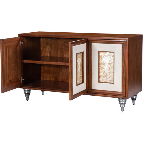 Shelly Leather & Capiz Shell Inlay Buffet or Sideboard