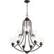 Barkley 9 Light 26.5 inch Oiled Bronze Chandelier Ceiling Light in Clear Seeded