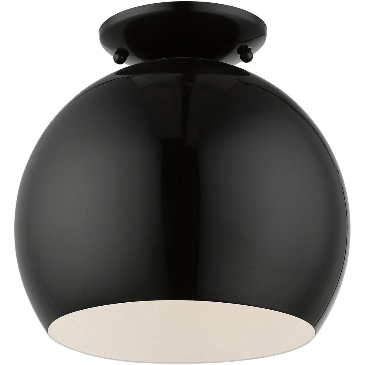 Piedmont 1 Light 10 inch Shiny Black Semi-Flush Mount Ceiling Light