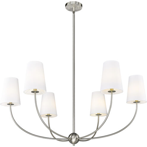 Shannon 6 Light 42 inch Brushed Nickel Chandelier Ceiling Light