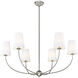 Shannon 6 Light 42 inch Brushed Nickel Chandelier Ceiling Light