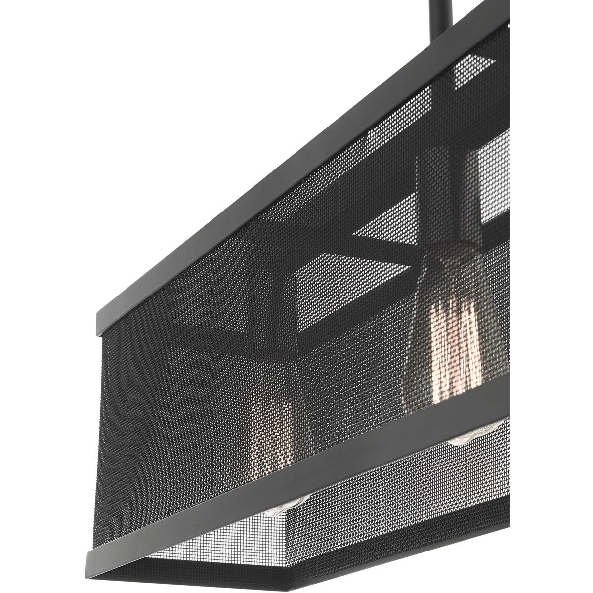 Industro 3 Light 7 inch Black with Brushed Nickel Accents Chandelier Ceiling Light