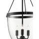 Ovolo 3 Light 14 inch Antique Black Lantern Pendant Ceiling Light