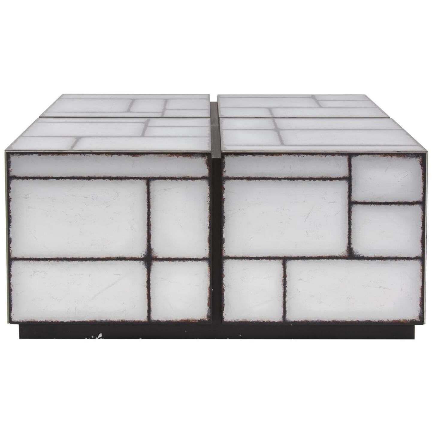 Braque 32.75 X 16 inch Smokey Gray and Black Coffee Table