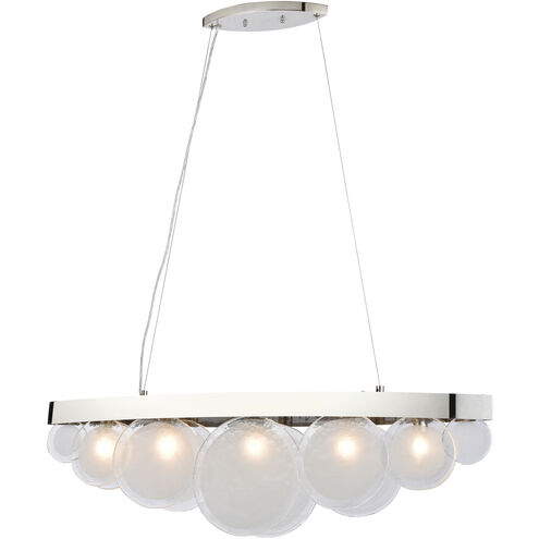 Zoetrope 5 Light 39.38 inch Polished Chrome with White Chandelier Ceiling Light