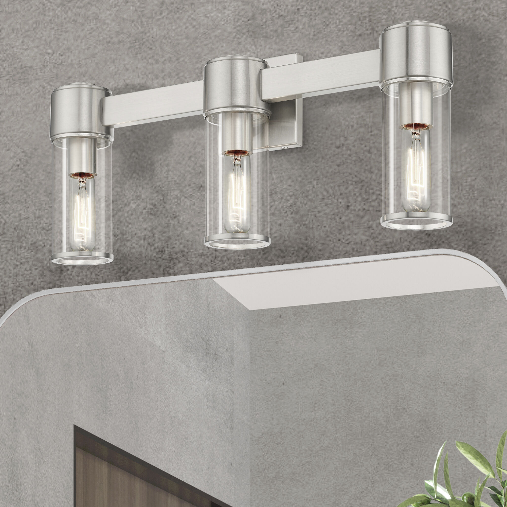 Quincy 3 Light 22.5 inch Brushed Nickel Vanity Wall Sconce Wall Light