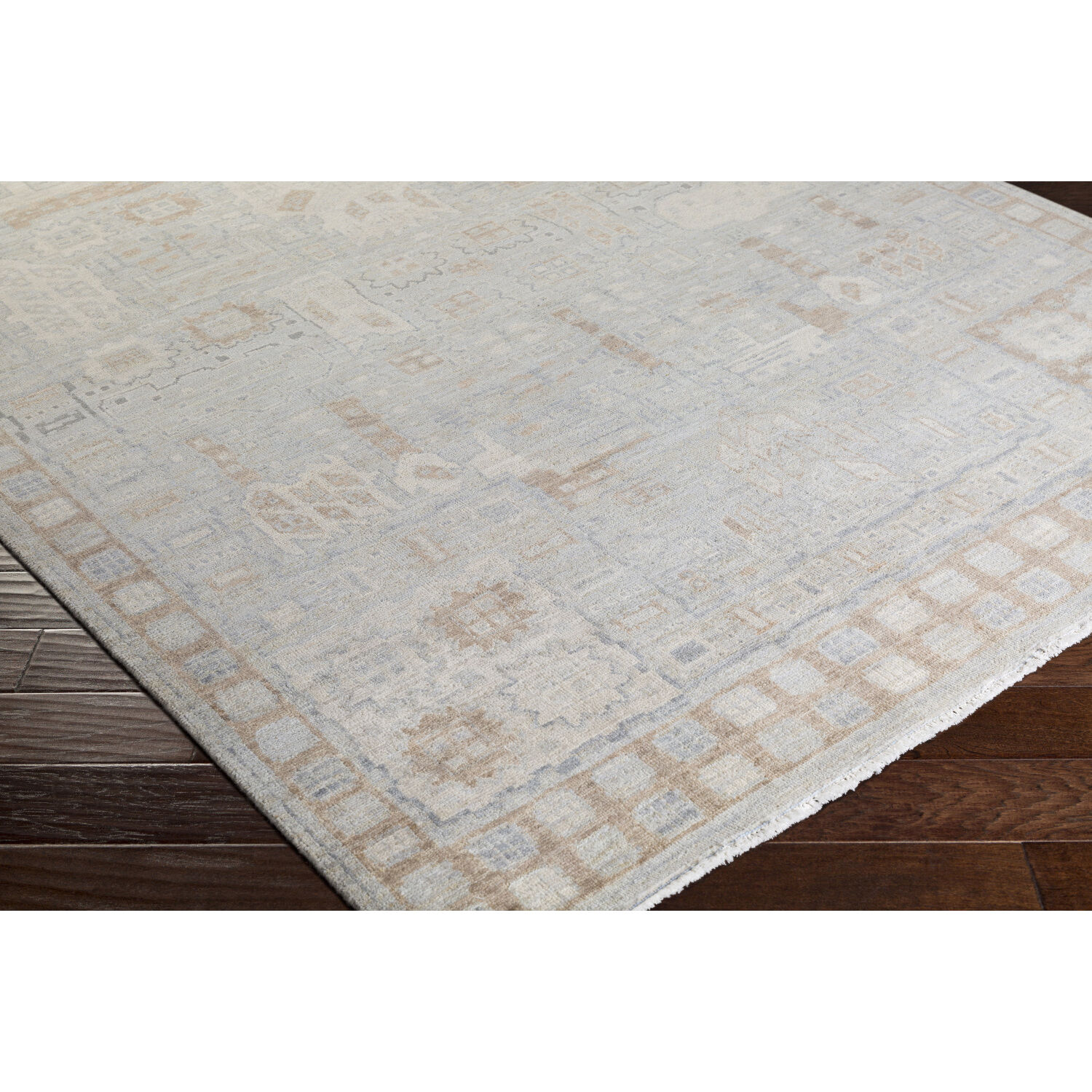 Bala 36 X 24 inch Medium Brown / Off-White / Ivory / Medium Gray Handmade Rug