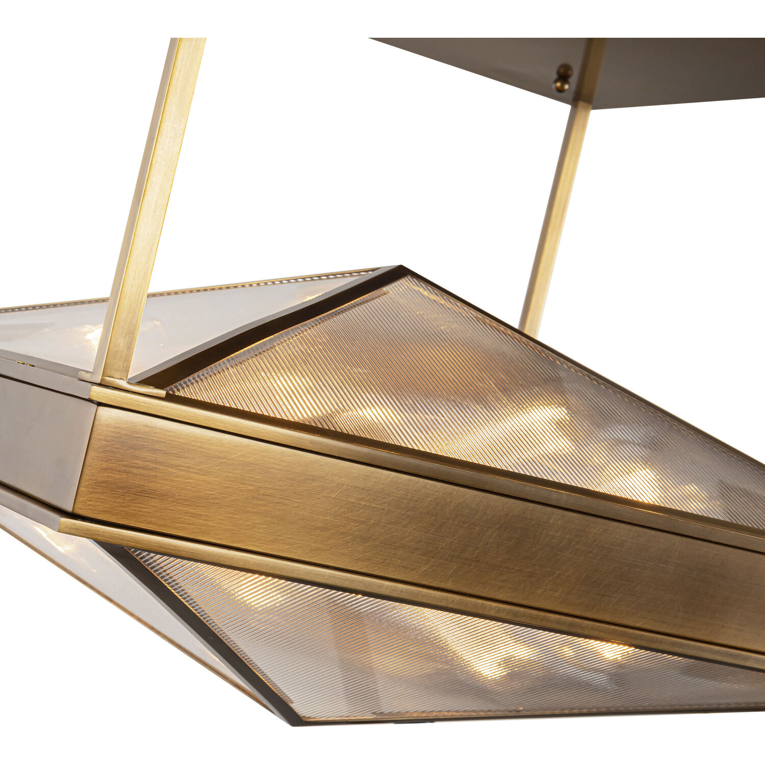 Cairo 4 Light 19 inch Ribbed Glass/Vintage Brass Semi-Flush Mount Ceiling Light