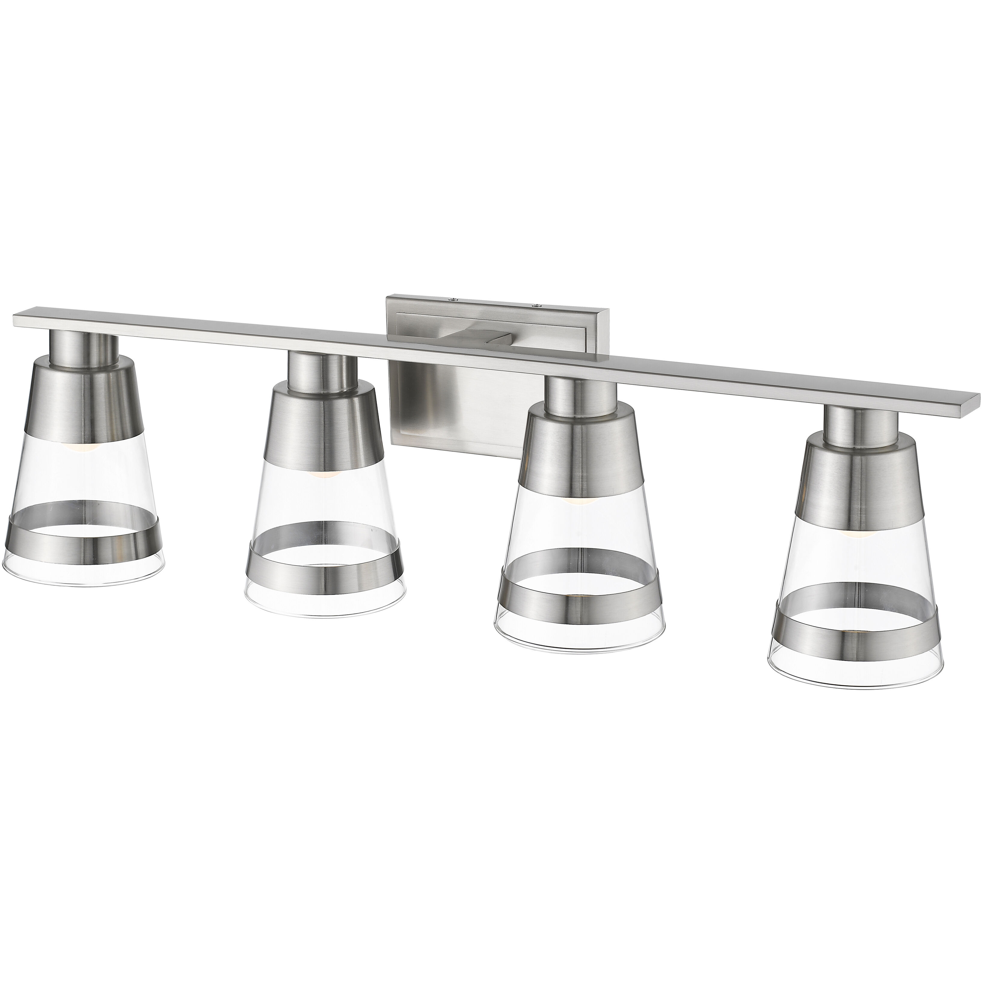 Ethos LED 32 inch Brushed Nickel Vanity Wall Light in Clear Glass