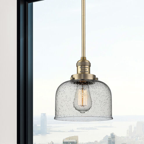 Franklin Restoration Bell LED 8 inch Brushed Brass Mini Pendant Ceiling Light in Seedy, Franklin Restoration