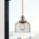 Franklin Restoration Bell LED 8 inch Brushed Brass Mini Pendant Ceiling Light in Seedy, Franklin Restoration
