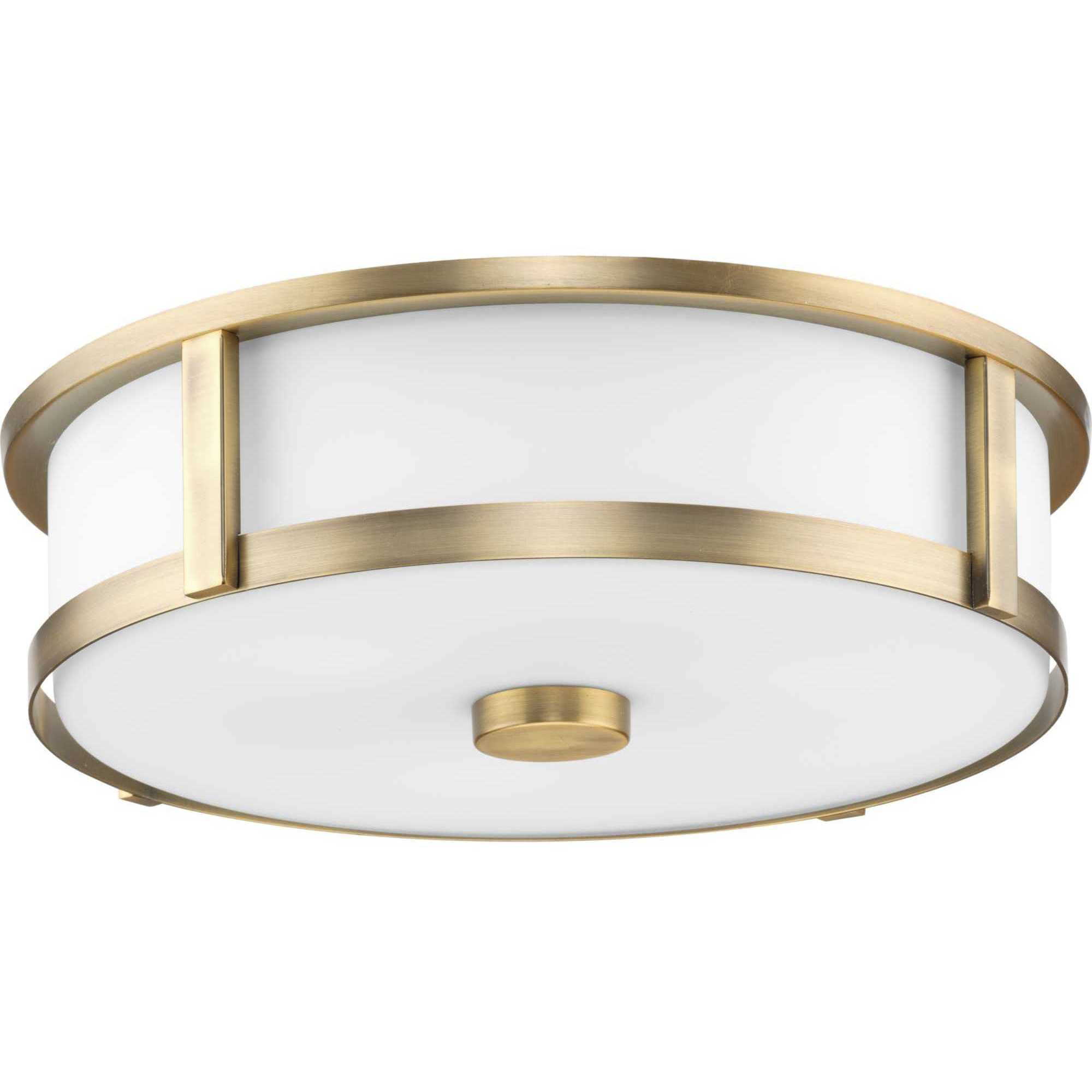 Gilliam LED 16.12 inch Vintage Brass Flush Mount Ceiling Light