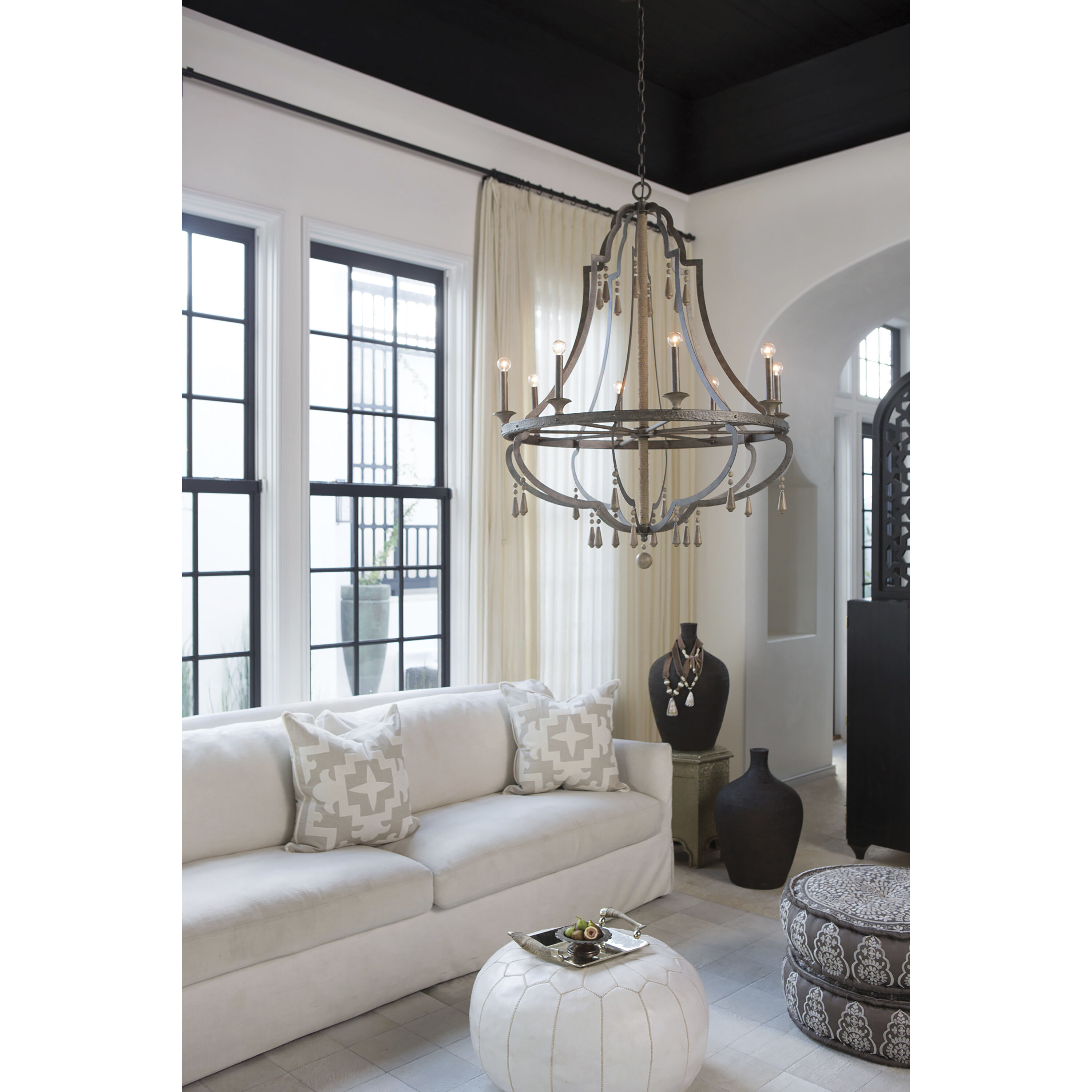Cordoba LED 36 inch Distressed Iron Chandelier Ceiling Light