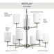 Replay 9 Light 25.5 inch Polished Nickel Chandelier Ceiling Light