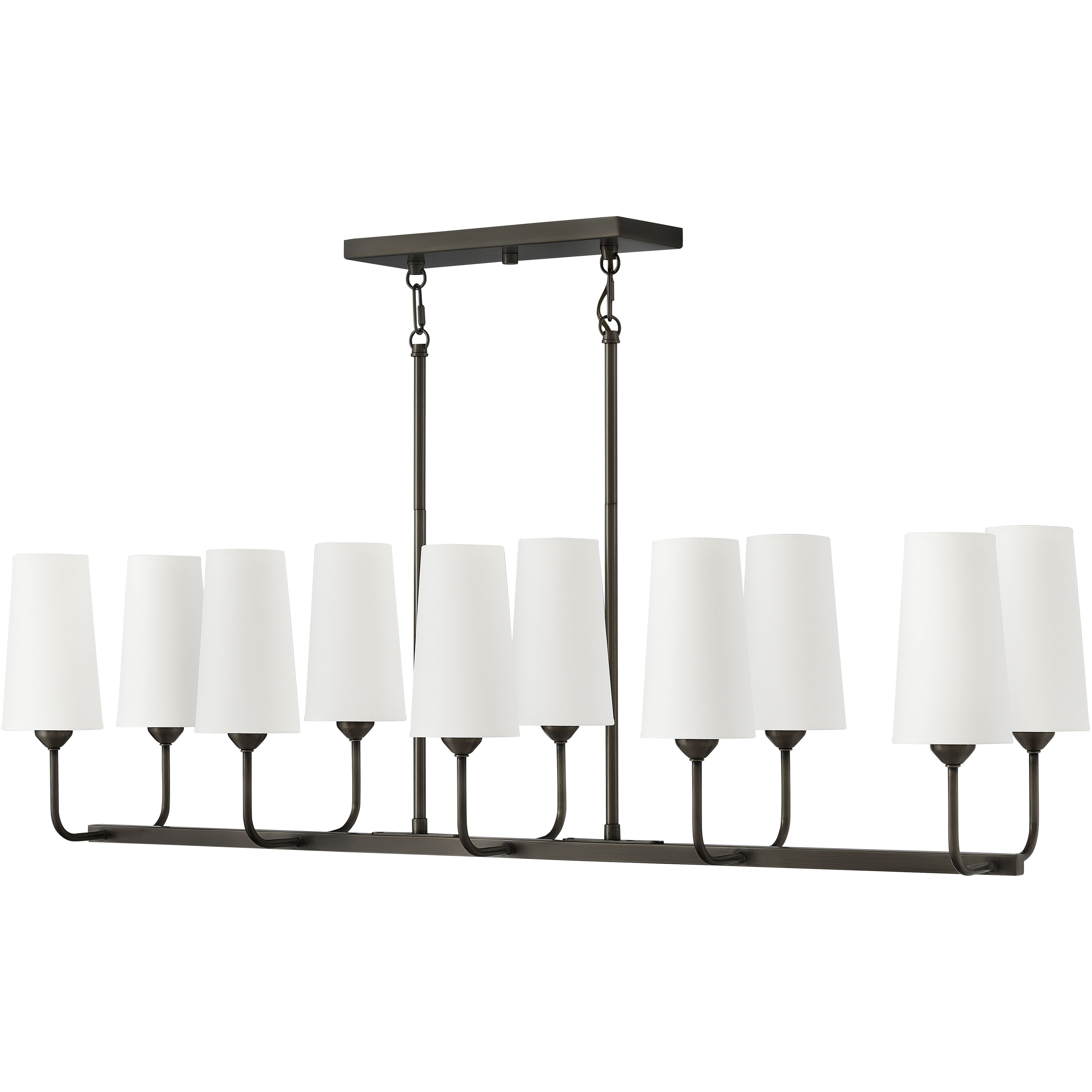 Lewis 44.25 inch Black Oxide Indoor Linear Chandelier Ceiling Light