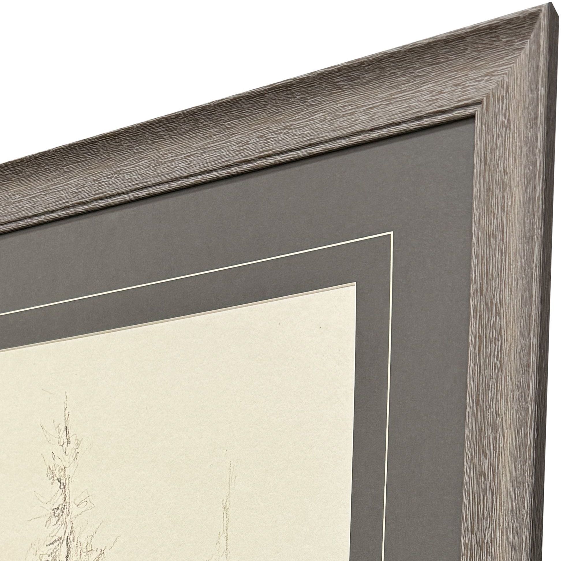 Elegant Pine Black and Beige and Gray Framed Art, Propac