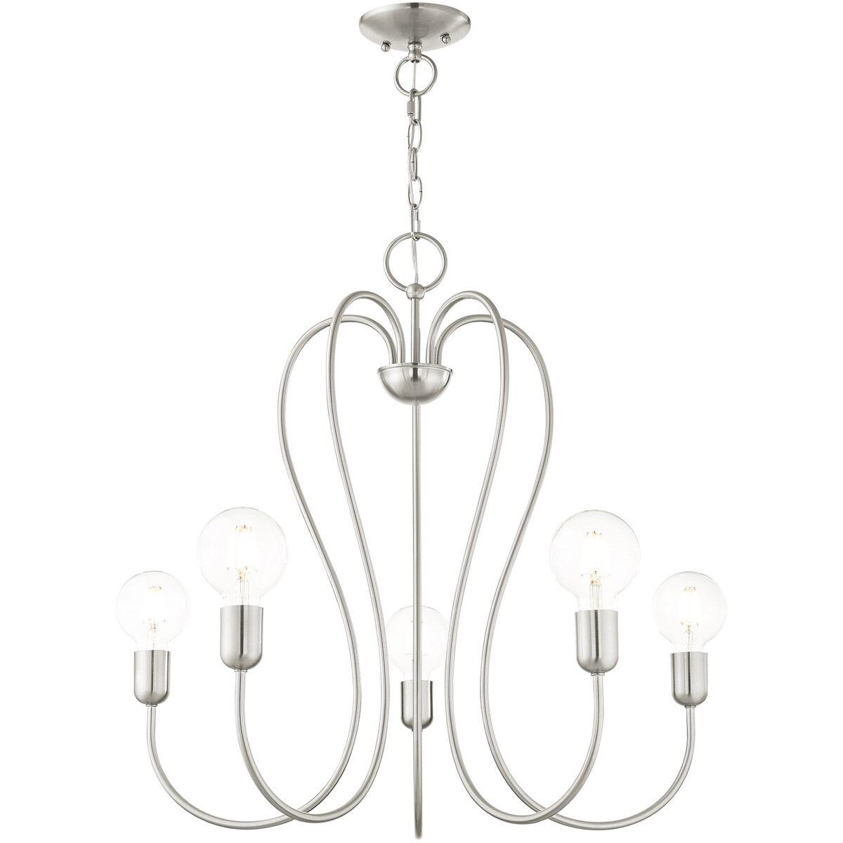 Lucerne 5 Light 24 inch Brushed Nickel Chandelier Ceiling Light