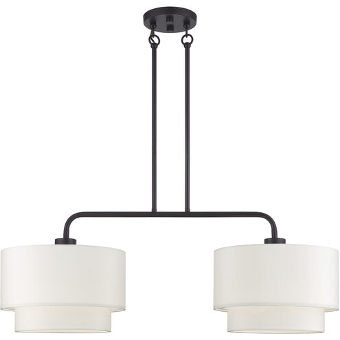 Manorwood 2 Light 35 inch Bronze Linear Chandelier Ceiling Light