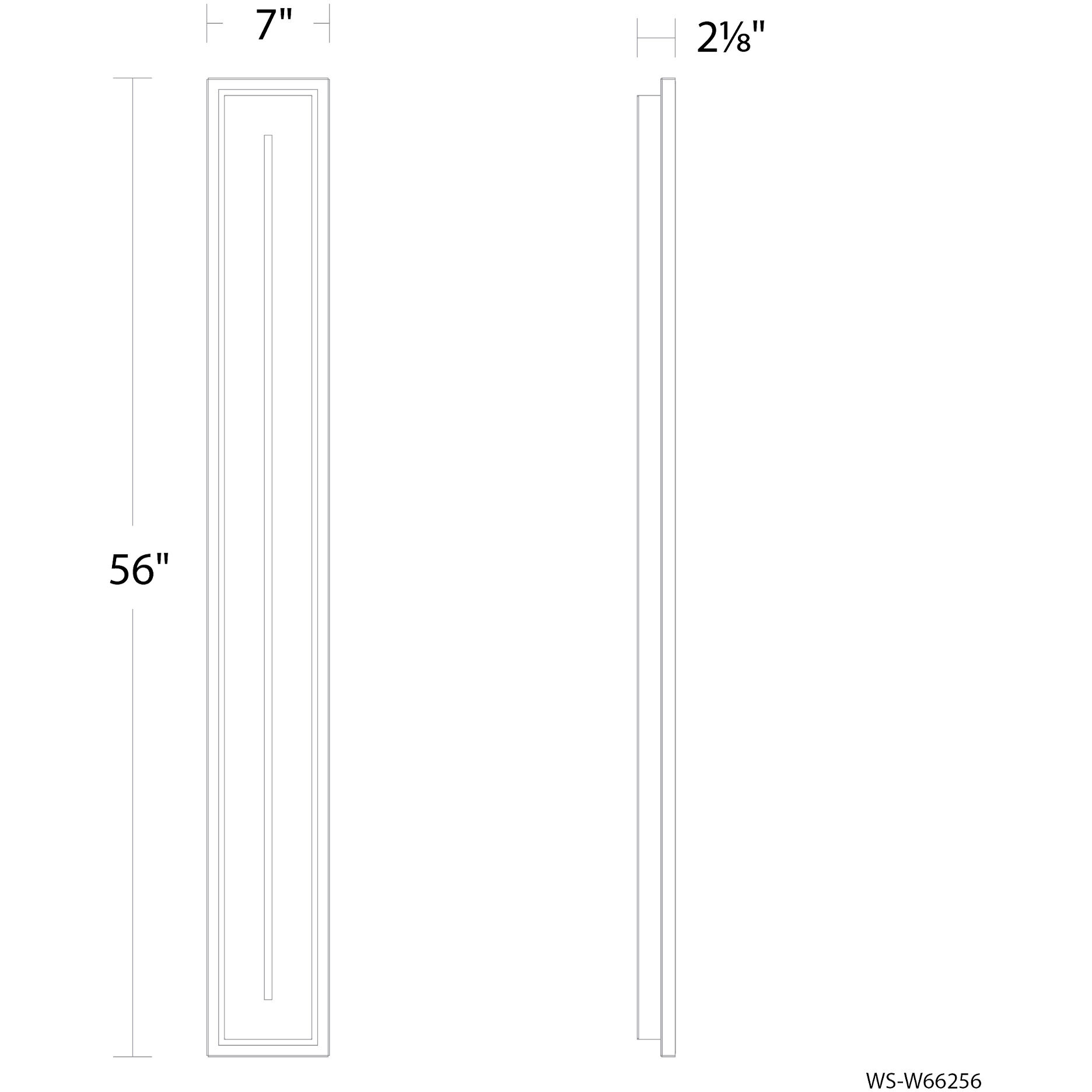 Midnight LED 56 inch Black Outdoor Wall Lighting in 3000K