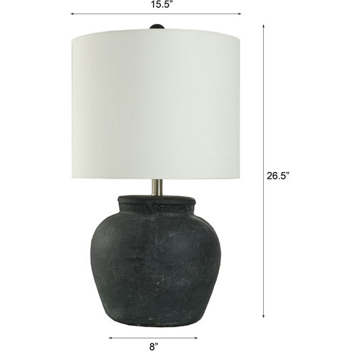 Arlo 26.5 inch 150 watt Matte Black and Brushed Nickel Table Lamp Portable Light