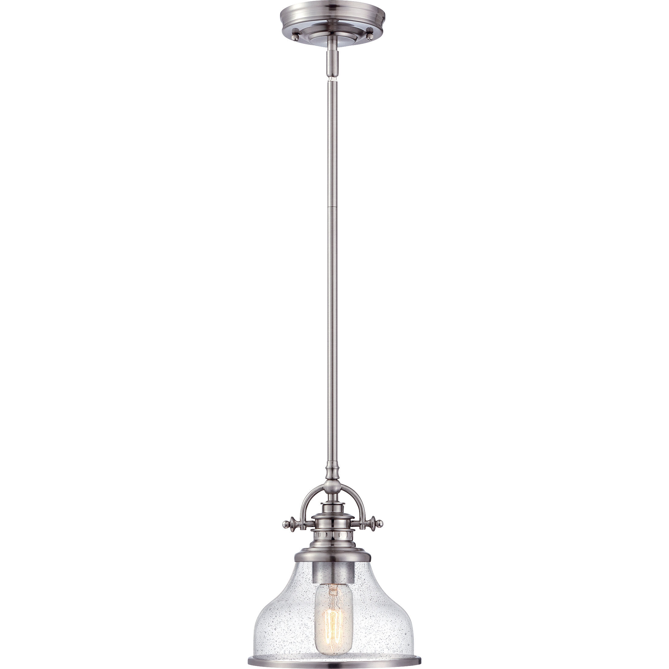 Grant 1 Light 8 inch Brushed Nickel Mini Pendant Ceiling Light