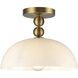 Alora Mood Paisley 1 Light 11.88 inch Brushed Gold Semi-Flush Mount Ceiling Light