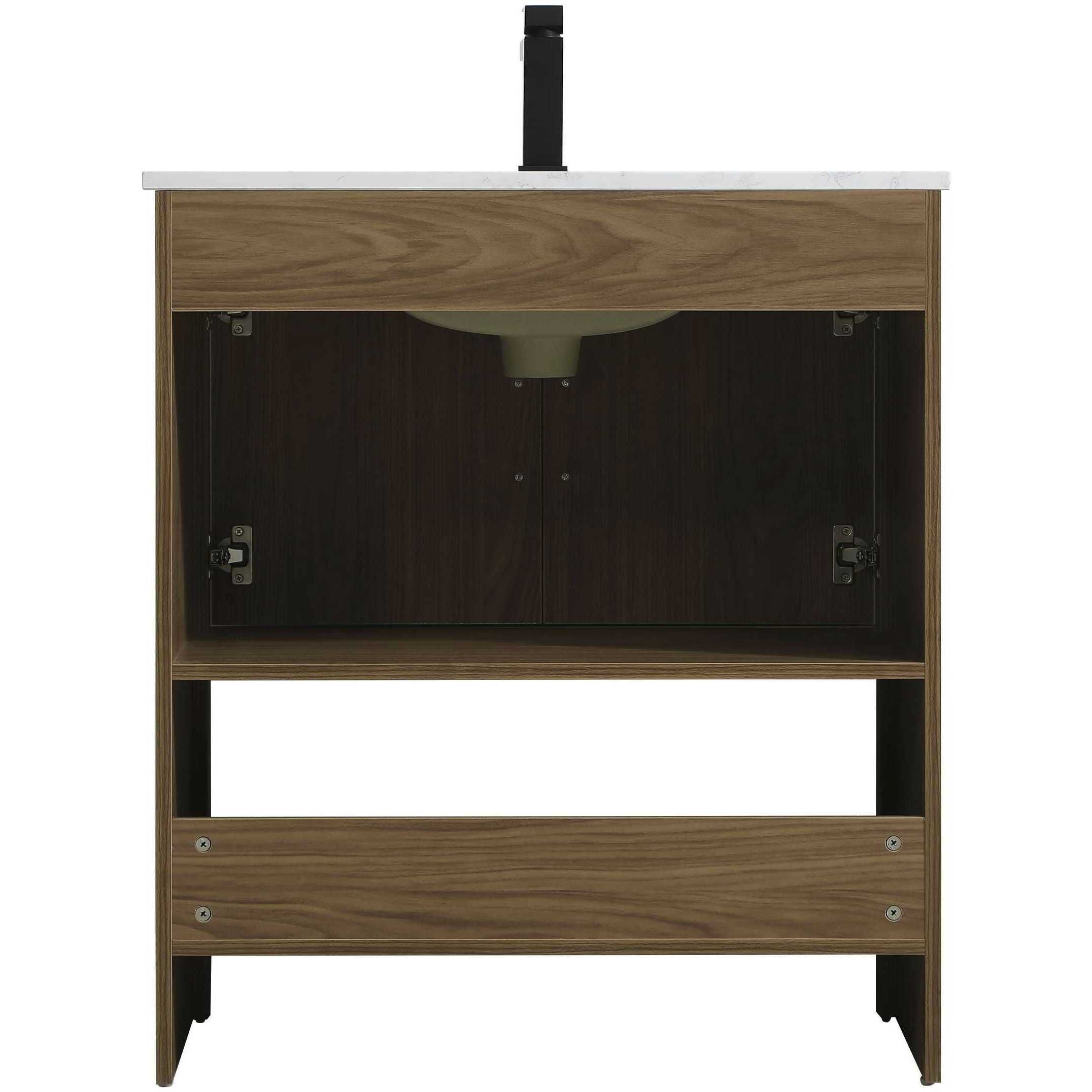 Ira 30 X 34 inch Walnut Brown Bathroom Vanity Cabinet