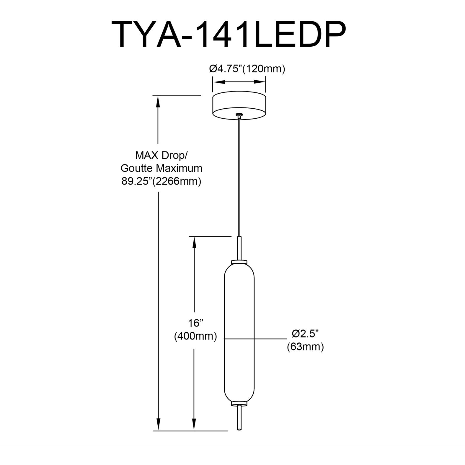 Typha LED 2.5 inch Polished Chrome Island Pendant Ceiling Light