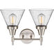 Caden LED 16.75 inch Satin Nickel Bath Vanity Light Wall Light in Seedy Glass