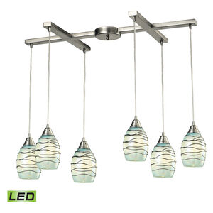 Bay of Campeche LED 35 inch Satin Nickel Multi Pendant Ceiling Light, Configurable