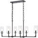 Fitzroy 6 Light 36 inch Matte Black Linear Chandelier Ceiling Light