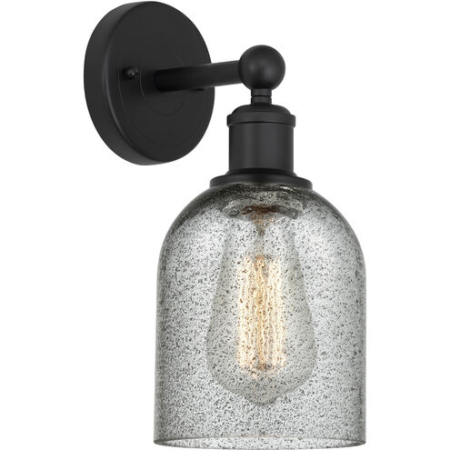 Edison Caledonia 1 Light 5 inch Matte Black Sconce Wall Light in Charcoal Glass