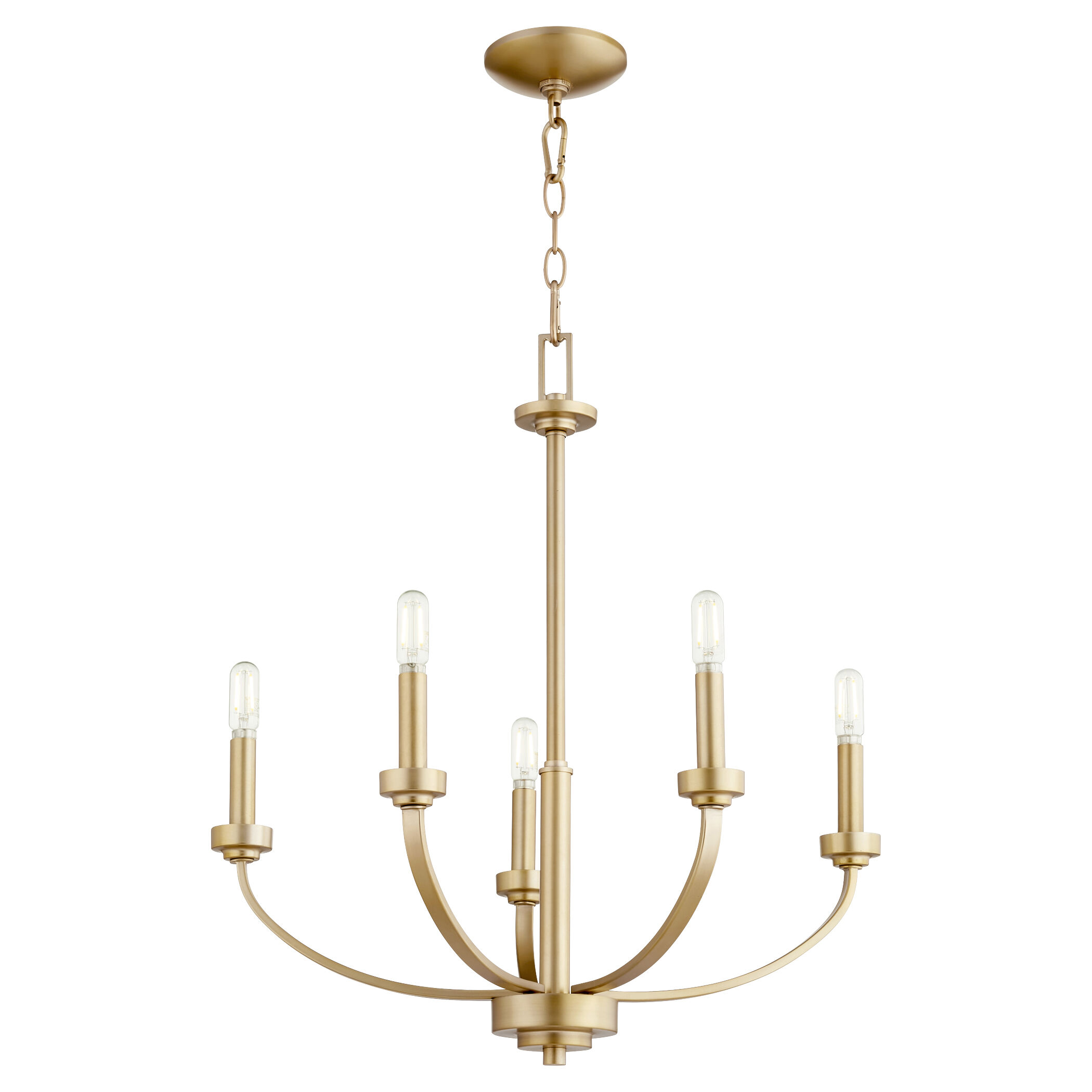 Reyes 5 Light 26 inch Aged Brass Chandelier Ceiling Light